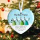 thumbnail image 4 of Adorno de cristal marino "Brindemos por la amistad" | Frase conmovedora para las fiestas | Riéndonos y lidiando con idiotas | Decoración para el árbol de Navidad de mejores amigas, 4 of 8