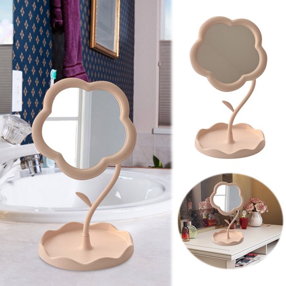 TYTSPEASY Flower Shaped Makeup For Desk Vanity For Bedroom Living Room And Minimal Can for Bedroom Teen Girl Teen Make up Vanity Beauty Station Makeup Kits Cute Big for Bedroom