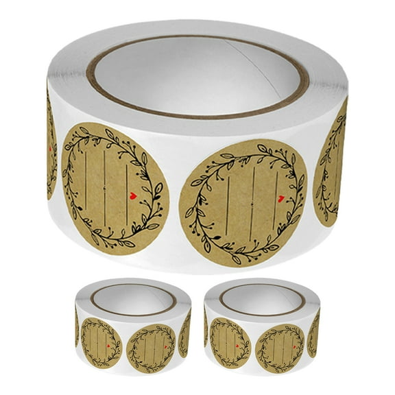 HOMEMAXS Elegant Paper Labels for Containers Multi Color Ideal for Decor with Removable Adhesive 3 Rolls