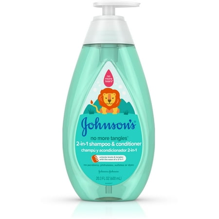 4 Pack - JOHNSON'S Tear Free Detangling 2 in 1 Toddler & kids Shampoo & Conditioner 20.3 oz