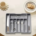 thumbnail image 2 of FeiFu Plastic Utensil Organizer Drawer Silverware Storage Box Kitchen Cutlery Organizer with Dividers Flatware Tray for Spoons Forks Knives​, 2 of 7