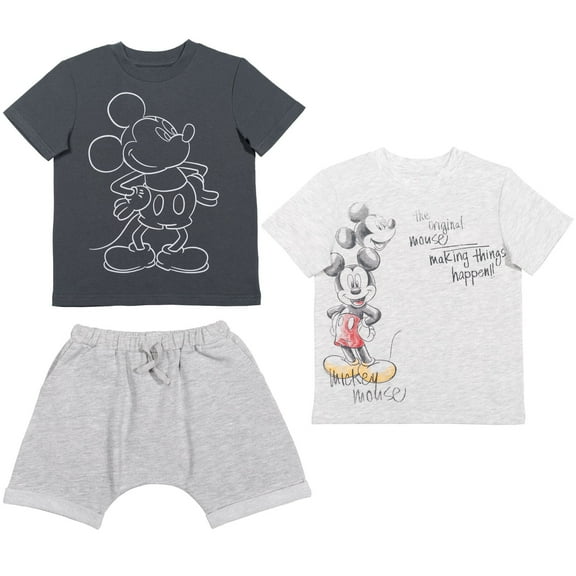 Disney Mickey Mouse Little Boys T-Shirt and Shorts Outfit Set Infant to Little Kid