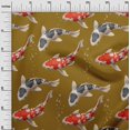 thumbnail image 2 of oneOone Polyester Lycra Dark Mustard Fabric Bubbles & Koi Fish Ocean Diy Clothing Quilting Fabric Print Fabric By Yard 56 Inch Wide, 2 of 4