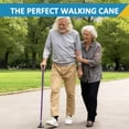 thumbnail image 4 of Rehand Folding Flex Cane Adjustable Rotating Quad Cane for Seniors and Adults with Bag, Purple, 4 of 10