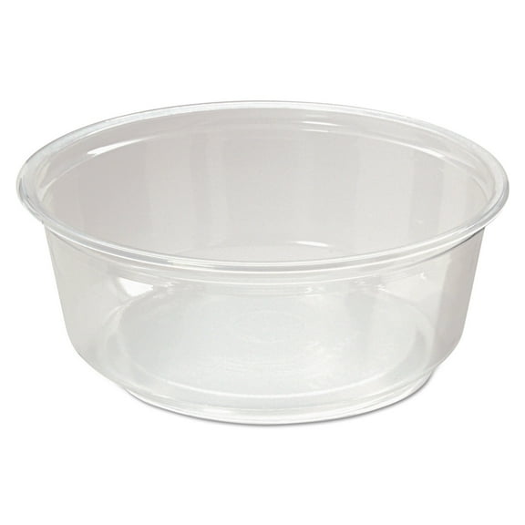 Fabri-Kal Microwavable Deli Containers, 8 oz, 4.6" Diameter x 1.8"h, Clear, 500/Carton