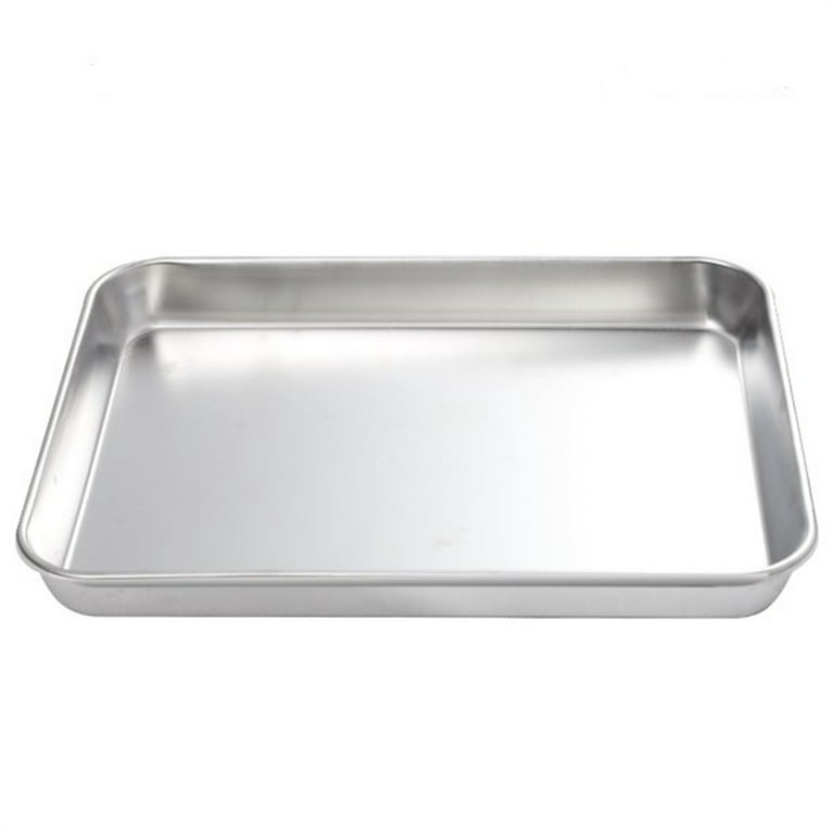 Baking Pan 2 Piece Set, Stainless Steel Baking Plate Professional,  Non-Toxic Healthy, Mirror Finish and Rust Resistant, Easy to Clean and  Dishwasher