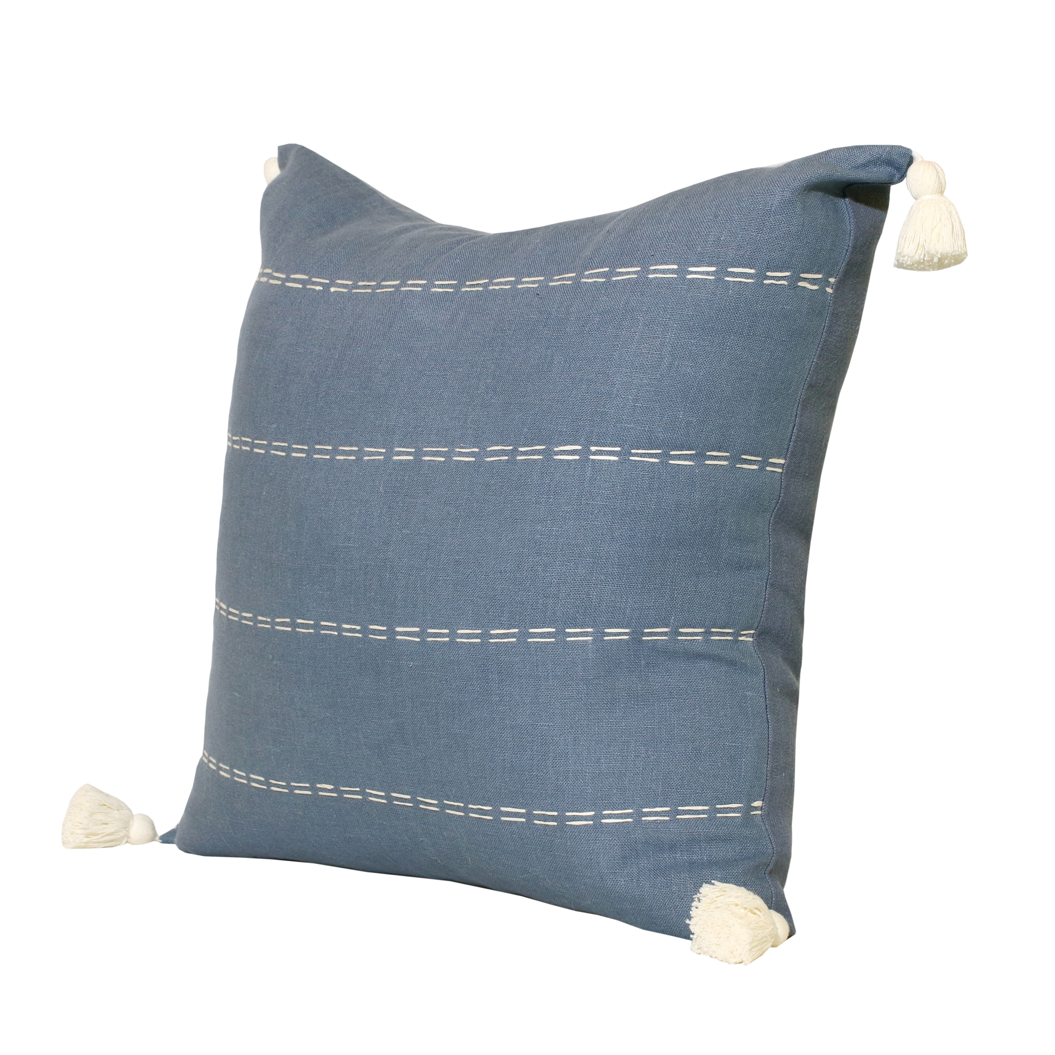 Harlow Hill Faye 20" x 20" Navy Striped Linen Adult Decorative Throw Pillow Cover