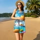 thumbnail image 3 of Fotbe Astronaut Tropical Dolphin Vestido de Verano sin Mangas para Mujer – Vestido Midi Línea A, Estilo Camiseta Floral, Vestido Playero Casual y Fluido, 3 of 7