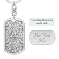 thumbnail image 2 of Lotuses Flower Design Stainless Steel or 18k Gold Premium Swivel Dog Tag Keychain, 2 of 16