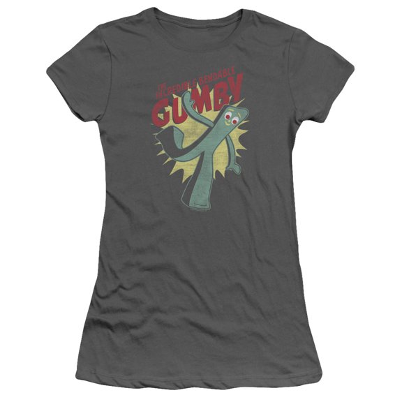 Gumby - Bendable - Juniors Teen Girls Cap Sleeve Shirt - Large