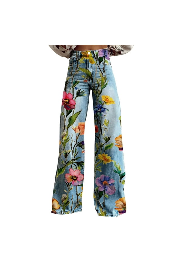 Wide Leg Jeans for Women High Waisted Stretchy Straight Leg Jeans Loose Trendy Denim Pants with Pocket
