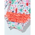 thumbnail image 7 of inlzdz Baby Girls Long Sleeve Ruffle Floral Print Swimsuit One Piece Zipper Swimwear Bathing Suit Rash Guard Orange 18-24 Months, 7 of 7
