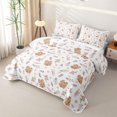 thumbnail image 3 of Erosebridal Watercolor Peach Blossom Twin Quilt Set for Girls, Cheery Blossoms Twin Coverlet Set, 2pcs, 3 of 7