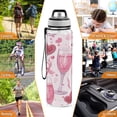 thumbnail image 7 of 32oz Transparent Sports Water Bottle with Straw for Kids Adults Outdoor School Gym Fitness Red Heart-shaped Bubbles, 7 of 7