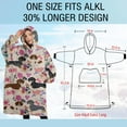 thumbnail image 4 of Oversized Wearable Blanket Hoodie,Dachshund and Flower Sherpa Blanket Hoodie with Super Pockets,Super Warm Fuzzy Pullover for Women & Men, 4 of 6