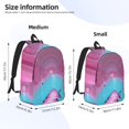 thumbnail image 3 of Honeii Pink Shark Pool Fantasy Print Canvas College Laptop Backpack, Durable Rucksack Travel Notebook Bag School Backpack Book Bag for Men Women-, 3 of 6