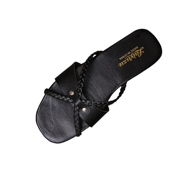 WRKEKC Sandals for Women Wide Width Adjustable Wrap Around Strap Slides Chunky Heel Open Toe Convertible Beach Casual Footwear