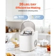 thumbnail image 2 of KFFKFF Countertop Ice Maker, 7 Cubes Ready in 6 Mins, 26 lbs per Day, Self-Cleaning Portable Machine with Ice Scoop, Ice-Making Machine with 2 Sizes Bullet Ices, 2 of 9