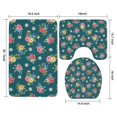 thumbnail image 3 of Pioneer Flower Floral Print Pattern Bathroom Rugs Sets 3 Piece, Toilet Cover Set, Absorbent Non Slip Bathroom Mats with U-Shaped Contour Rug, 3 of 5