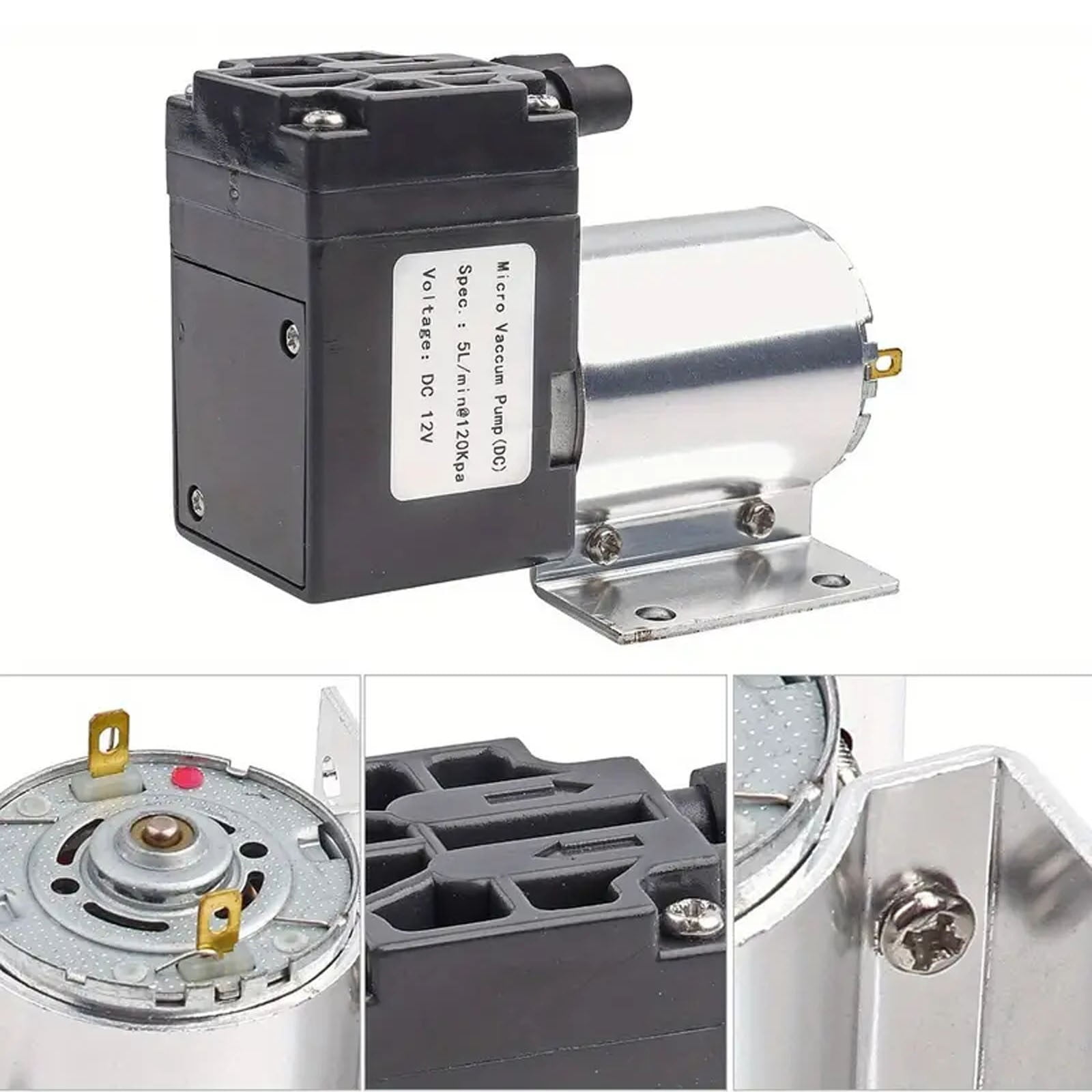 Clearance Electrical Tools under $10,12V 120kpa Vacuum Pump Negative Pressure Suction Pumping With Holder Low Noise For Analysis Sampling Other Fields