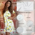 thumbnail image 6 of Yuyamidu Summer Lemon Button Down Nightgowns for Women Short Sleeve Sleepshirt Crew Neck Soft Pajama Dress, 6 of 7