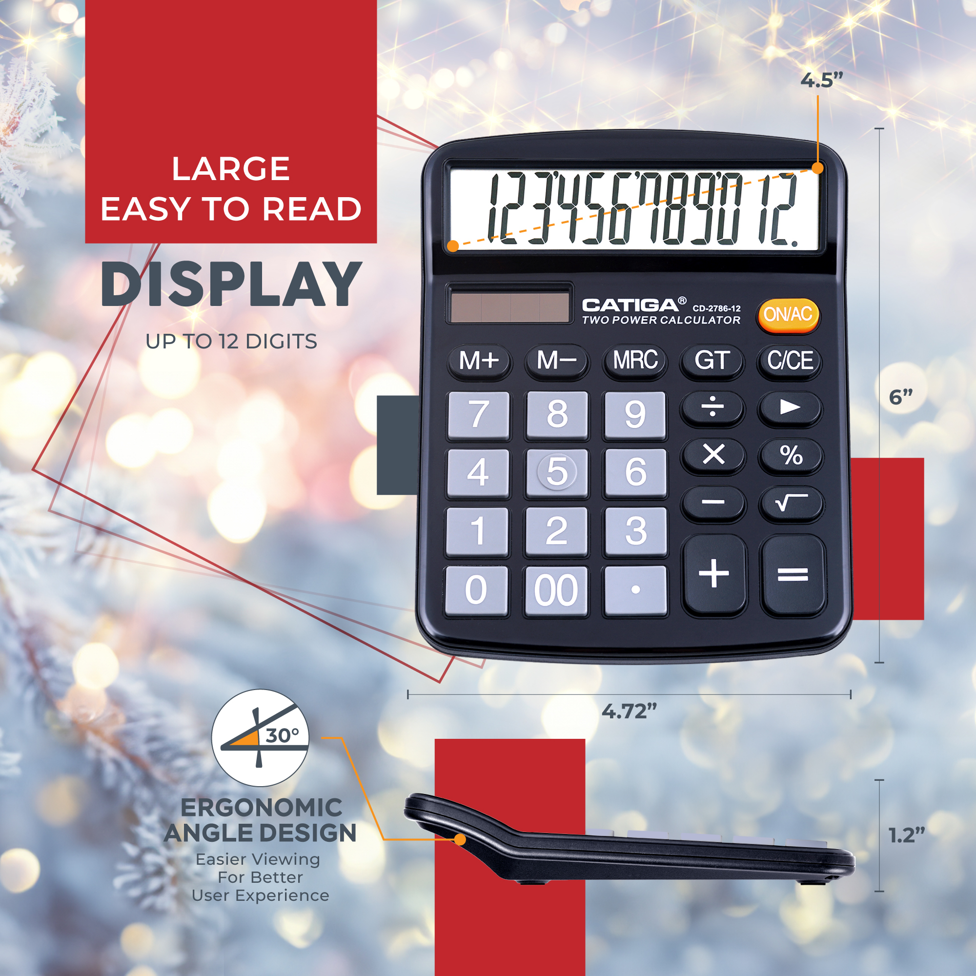 Tovo 12-Digit Desktop Calculator with Large LCD Display photo 4