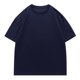 thumbnail image 2 of Camisas Elvqul para Hombre Casuales Manga Corta Con Bolsillos Liso Algodón Botones Cuello Redondo Azul Marino, 2 of 4
