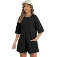thumbnail image 4 of Rompers for Women Casual Short Sleeve Oversized Athletic Workout Reversible Hot Shot Tee Romper Deep, 4 of 5