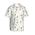 thumbnail image 2 of Uemuo Bee Printed Regular Fit Short Sleeve Casual Hawaiian Shirt for Men,Aloha shirt,Tropical shirt,Floral print shirt,Vacation Beach shirt-Small, 2 of 9