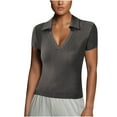 thumbnail image 2 of Teissuly Women's Sexy Casual Fashion Slim Bottom Wear Short-sleeved V-neck T-shirt, 2 of 6