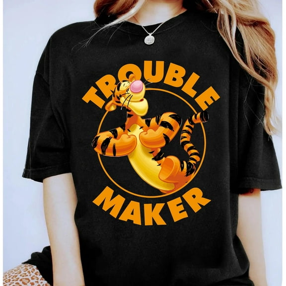 Disney Winnie The Pooh Tigger Trouble Maker T-Shirt, Funny Tigger Shirt, Walt Disney World Shirt, Disneyland Family Vacation Trip Gift