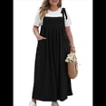 thumbnail image 1 of Vestido de Verano para Mujer, Talla Grande, Informal, Sin Mangas, con Tirantes Finos, para Playa Negro XXL, 1 of 8
