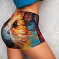 thumbnail image 2 of Sikiie Oil Painting Colorful Hamster Print Workout Shorts Women Scrunch Butt Gym Shorts Seamless High Waist Tummy Control Yoga Biker Athletic Shorts, 2 of 5