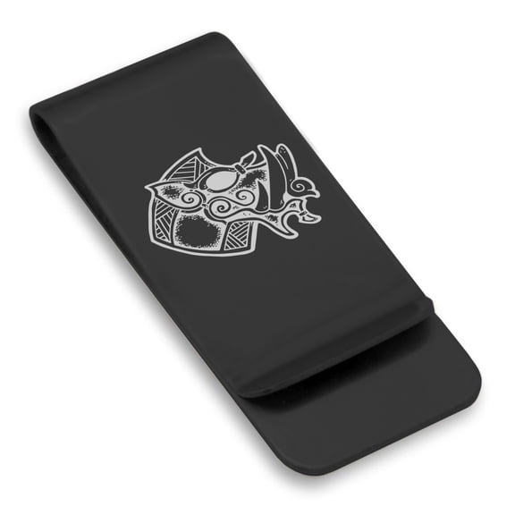 Stainless Steel Viking Battle Boar Classic Slim Money Clip Credit Card Holder