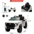 thumbnail image 5 of NEILA Toyota Licensed 12V Kids Ride on Truck Car Battery Powered Electric Fun Toys with Remote Control, Spring Suspension, 3 Speeds, LED Lights, Ride on Toy for 3-8 Years Boys & Girls (White), 5 of 7