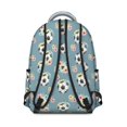 thumbnail image 3 of Football and Flower Slateblue Pattern Backpack for School, Cute School Bag with Adjustable Shoulder Straps and Padded Back, 15.3"x11"x7.1", 3 of 5