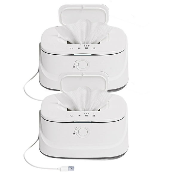 GJX 2Pcs Wipe Warmer,Water-Sealing Baby Wipes,Top Heating Baby Wipe Warmer,Non-Smelly PP Wipe Warmer