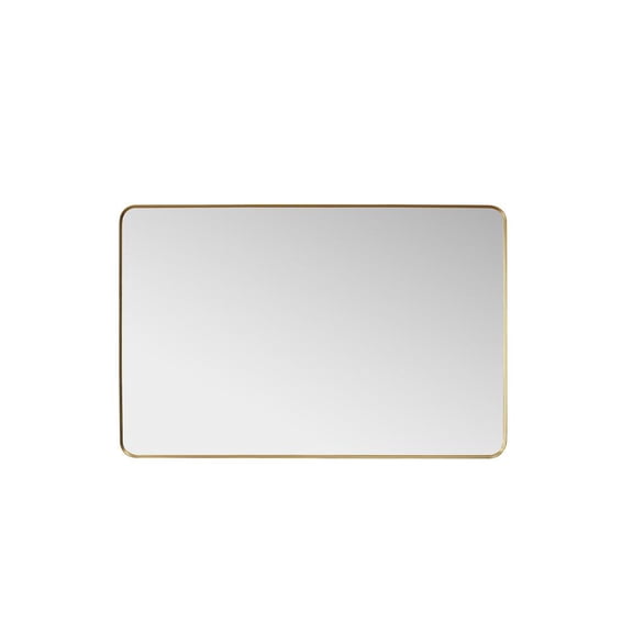 Vinnova Design Mutriku 48 in. W x 32 in. H Rectangle Metal Wall Mirror in Brushed Gold