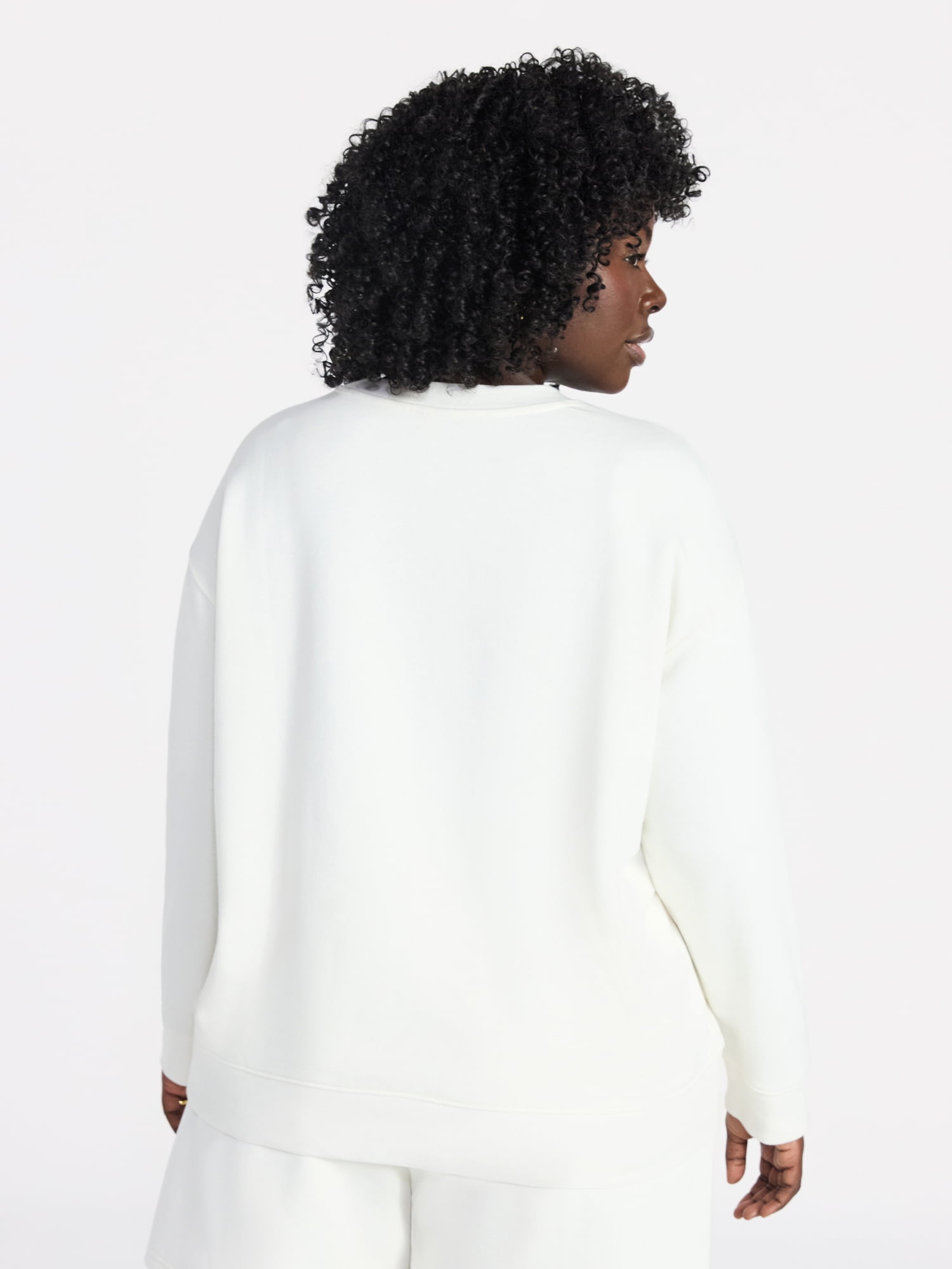 Terra & Sky Women's Plus Size Fleece Sweatshirt with Long Sleeves, Size 0X-5X