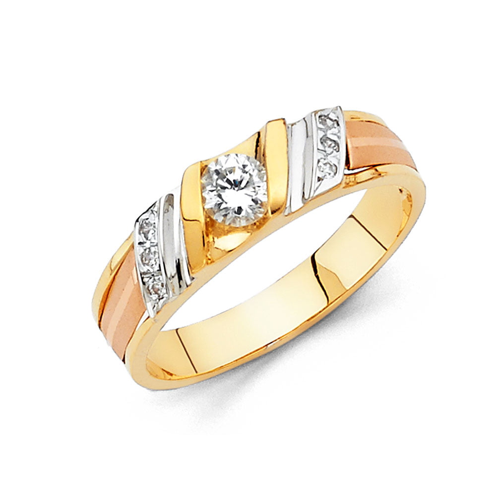 9ct Yellow Gold Solid Ladies Cubic Zirconia CZ Ring All Sizes Available NEW
