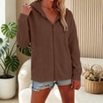 thumbnail image 5 of RUTAYY Women's Hoodies Casual Zip Up with Pockets Drawstring Solid Color Long Sleeve Pullover Soft Comfortable Hooded Sweatshirt Brown, 5 of 6