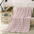 thumbnail image 2 of Christmas Throw Blankets, Rustic Pink White Buffalo Check Plaid Pattern Soft Fleece Blanket Decorative for Home Sofa Couch Chair Living Bedroom,40x50 Inches, Farmhouse, 2 of 6