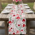 thumbnail image 4 of Valentine's Day Table Runner - 90 Inch Long Pink Red Love Heart Green Botanicalvintage Cotton and Linen Blended Dress Scarves Farmhouse Table Runner for Kitchen Dining, Coffee Table, 13" x 90", 4 of 8