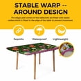 thumbnail image 4 of Spring Flowers Table Cloths for 6 Foot Rectangle Tables, Purple Boho Farmhouse Botanical Florals Patio Waterproof Elastic Fitted Tablecloths, Washable Rectangular Table Cover for Camping, 4 of 8