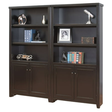 kathy ireland Home by Martin Tribeca Loft Wall Bookcase with Doors - Black