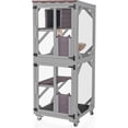 thumbnail image 6 of Aivituvin Cat Catio Outdoor Cat House Movable Large Enclosures on Exercise Wheels Kitty Cage with Upgraded Resting Box,Waterproof Cover, 6 of 10