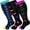 Black/Purple/Navy, variant on BTEPSGA 3 Pairs Plus Size Compression Socks for Women Men Wide Calf 15-20 mmHg Knee High Support Stockings for Running ,Travel