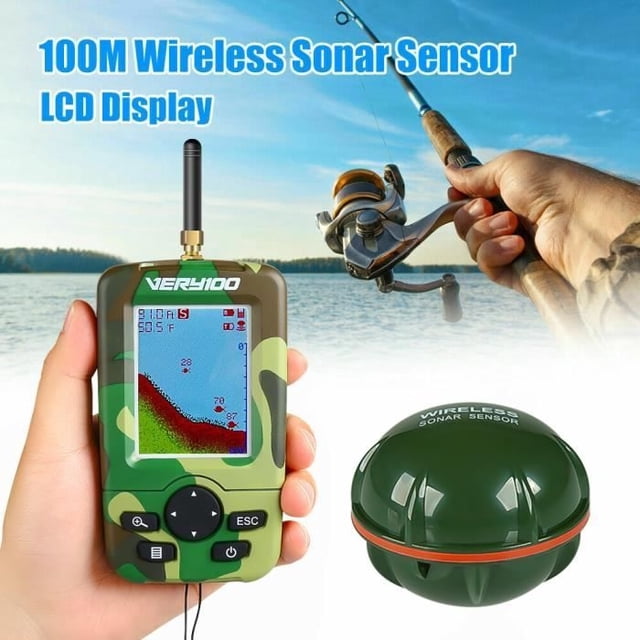 100M Camo Wireless GPS Fish Finders with Sonar Sensor LCD Display GPS Fishfinder