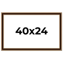 40x24 Frame Gold Brown Plein Air Vintage Solid Wood Picture Frame | 1.75 Inches Moulding Width |