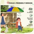 thumbnail image 5 of Qaba Kids Picnic Table, Wooden Outdoor Table & Bench Set with Removable Umbrella for Patio, Backyard, Mixed Color, 5 of 9